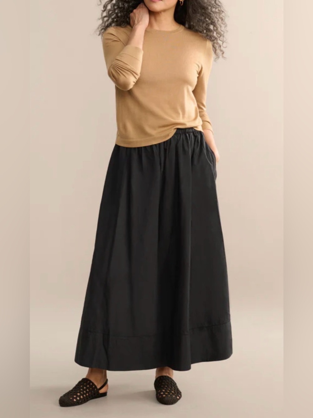 Jenni Kayne Lauren Skirt Black Size Small NWT Cotton Maxi $395